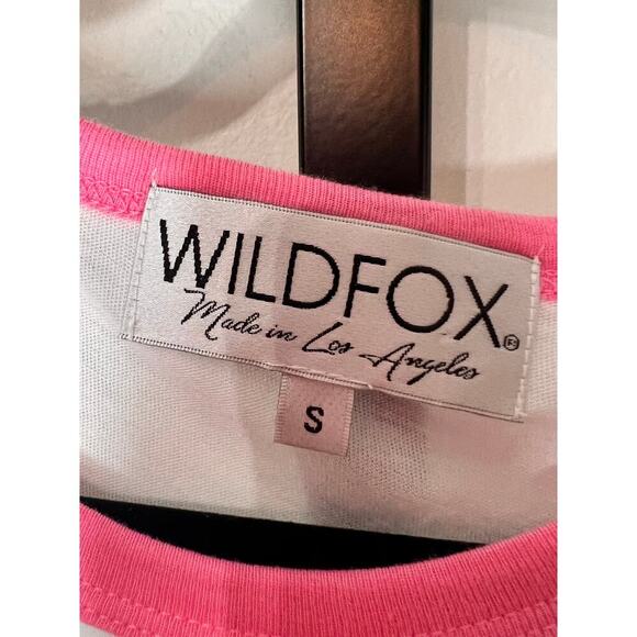Wildfox Thinking About The Gym Ringer Short Sleeve Graphic Tee White Size S NWOT - Picture 4 of 7